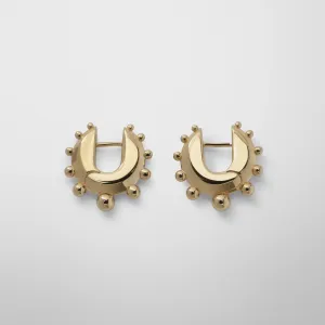 BEADED HOOP EARRINGS SMALL | gold plated sterling silver