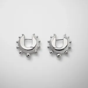 BEADED HOOP EARRINGS SMALL | sterling silver