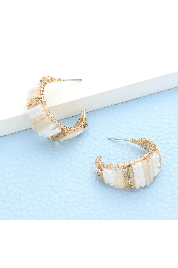 Beaded Hoop Earrings