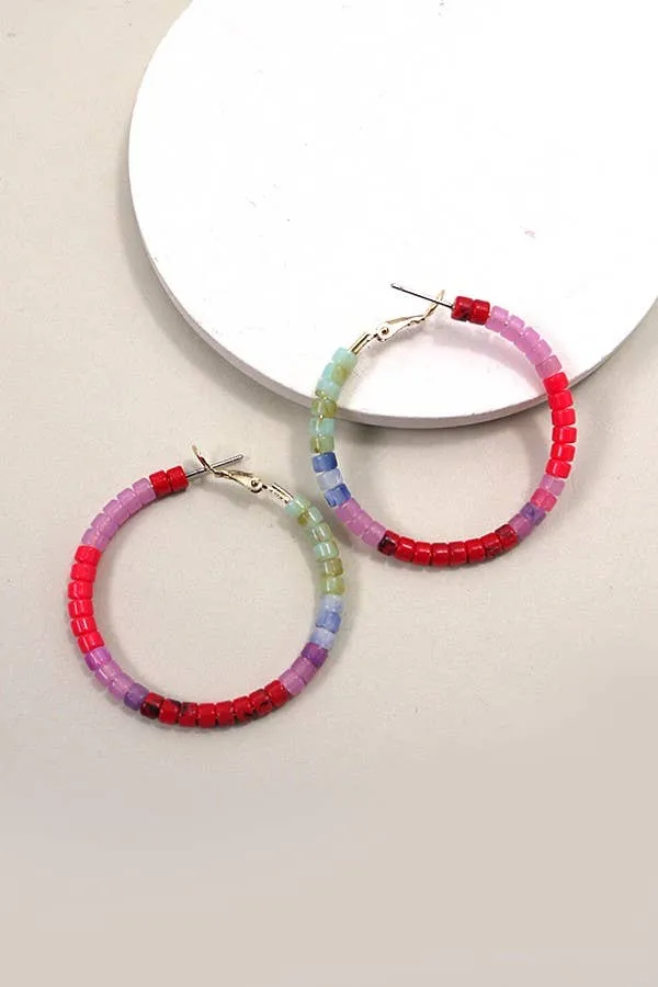 Beaded Hoop Earrings
