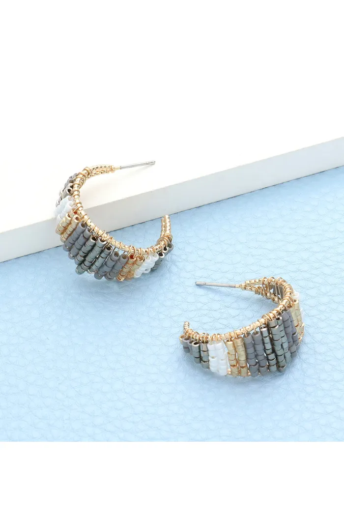 Beaded Hoop Earrings