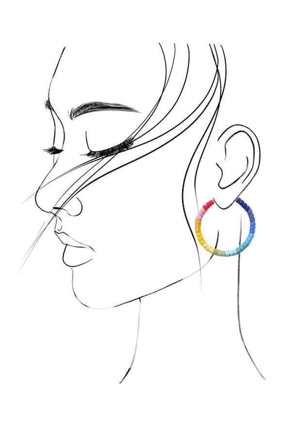 Beaded Hoop Earrings