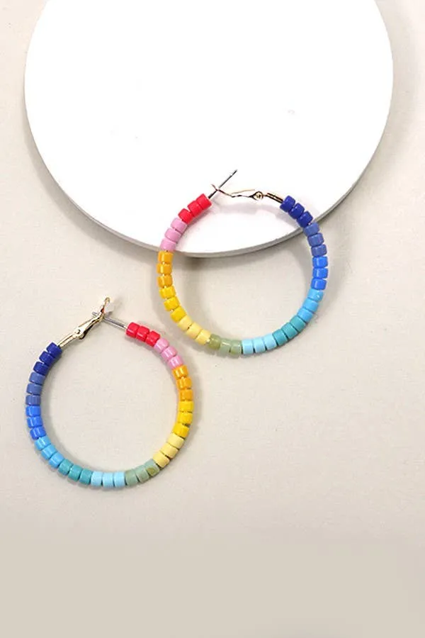 Beaded Hoop Earrings