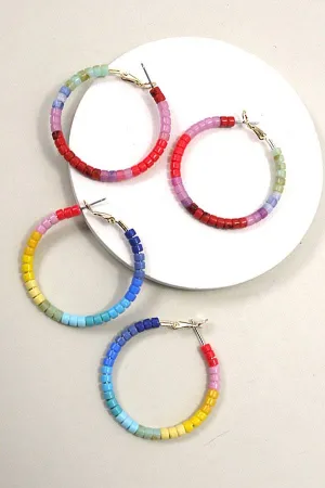Beaded Hoop Earrings