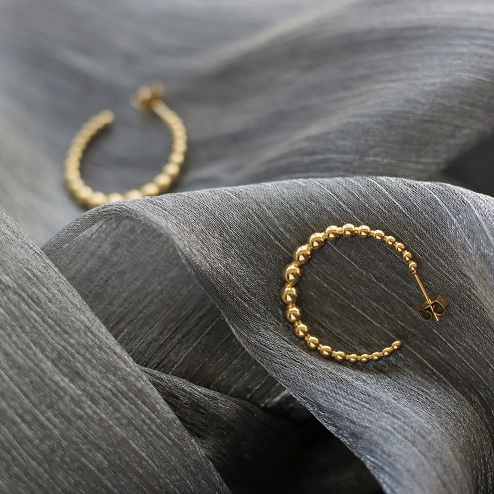 Beaded Large Hoop Earrings