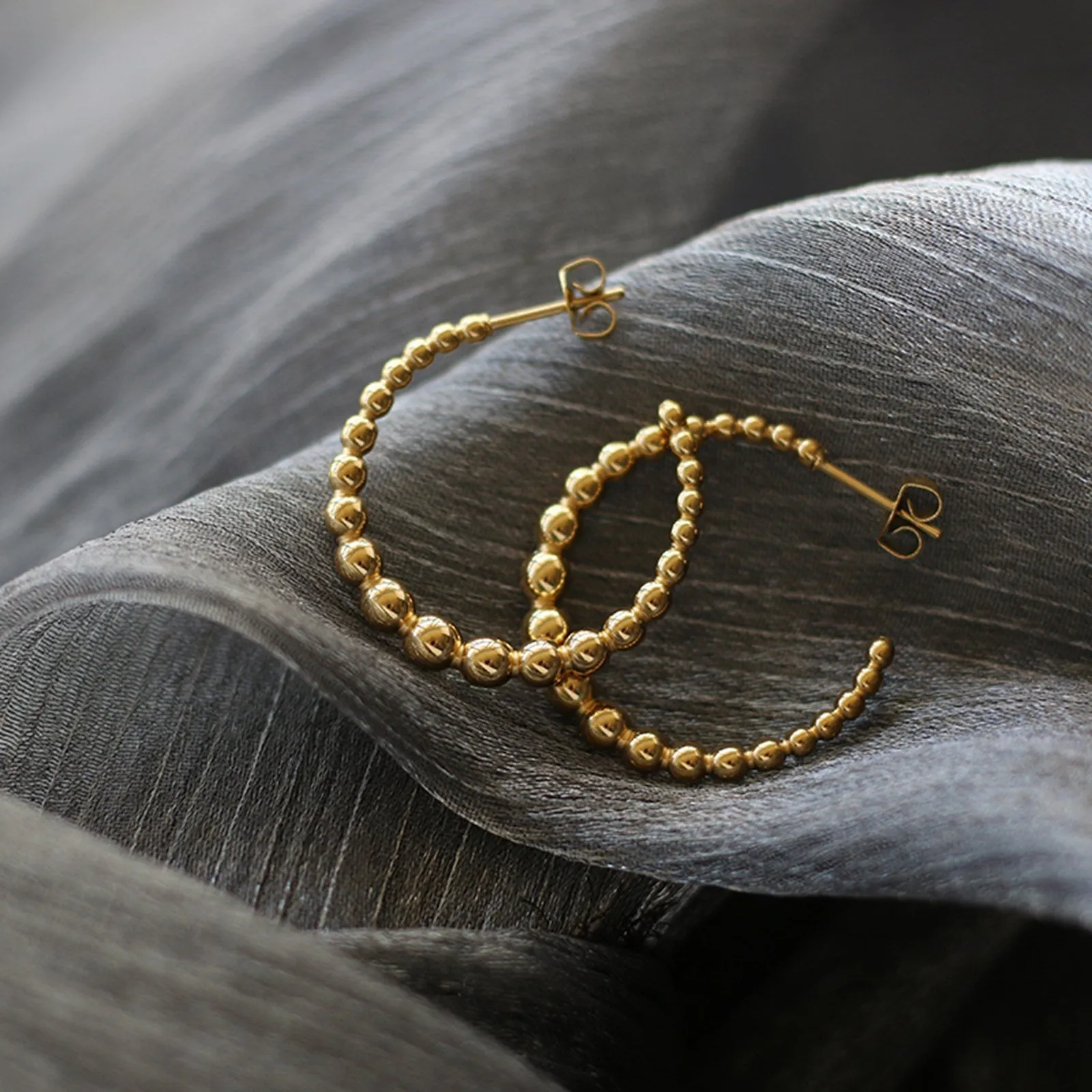 Beaded Large Hoop Earrings