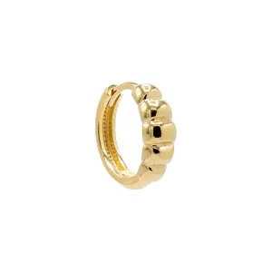 Beaded Puffy Graduated Huggie Earring 14K