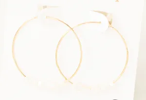 Beaded Thin Hoop Earrings
