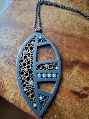 Belle Brooke Cielo Deco Leaf Dia Pendant