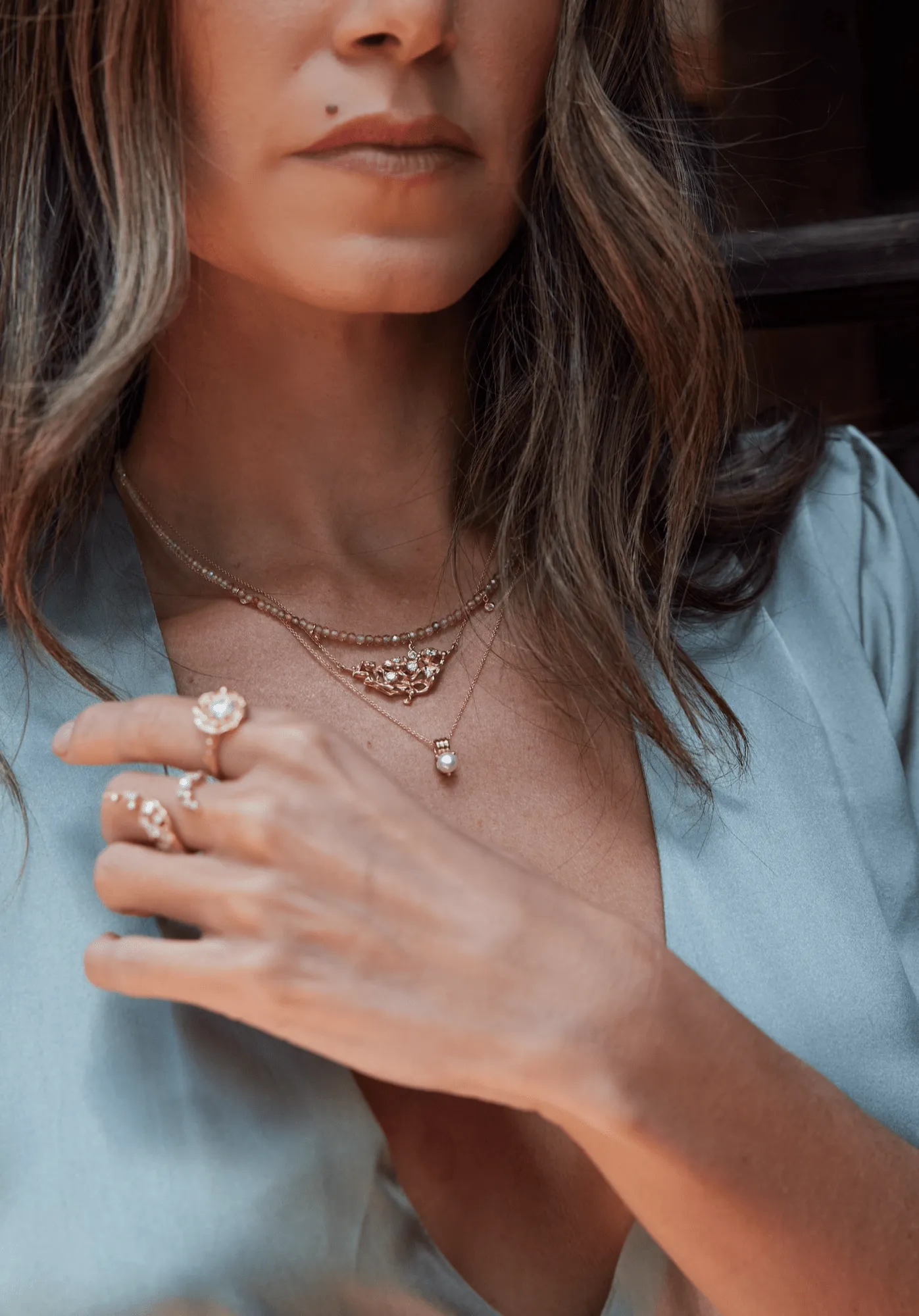 Birthstone Triple Orbit Necklace