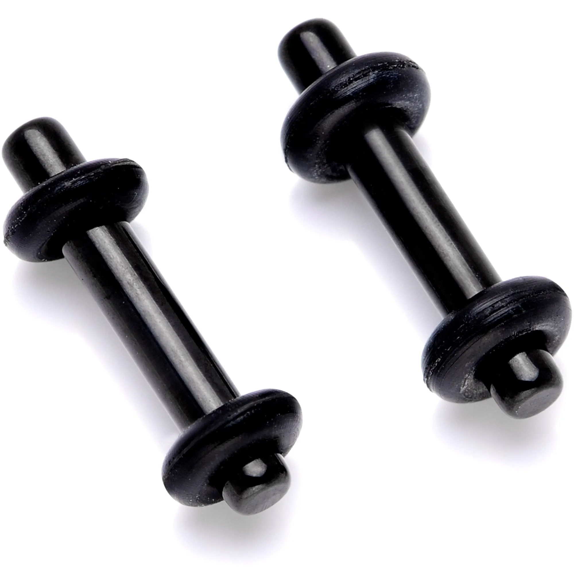 Black Anodized Titanium Micro Straight Plug Set 14 Gauge to 8 Gauge