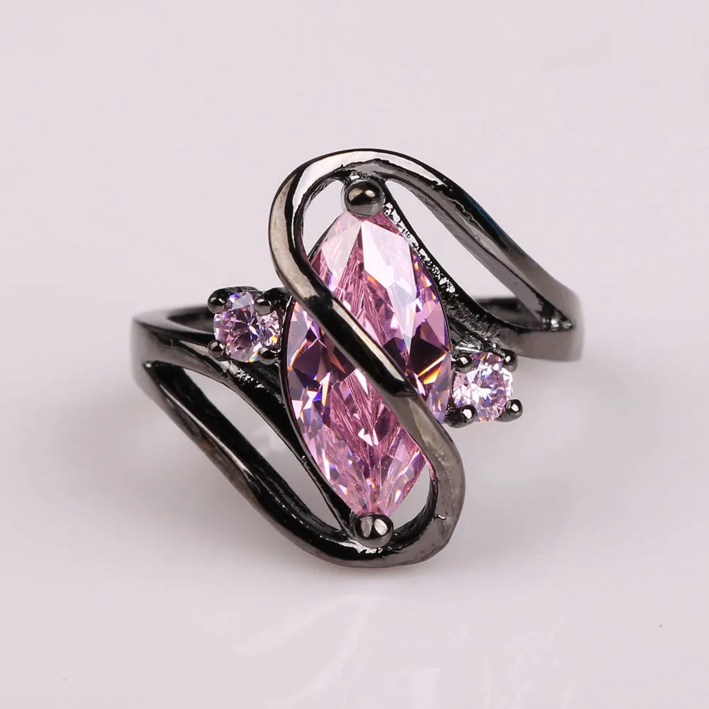 Black Gun Plated Cubic Zirconia Ring