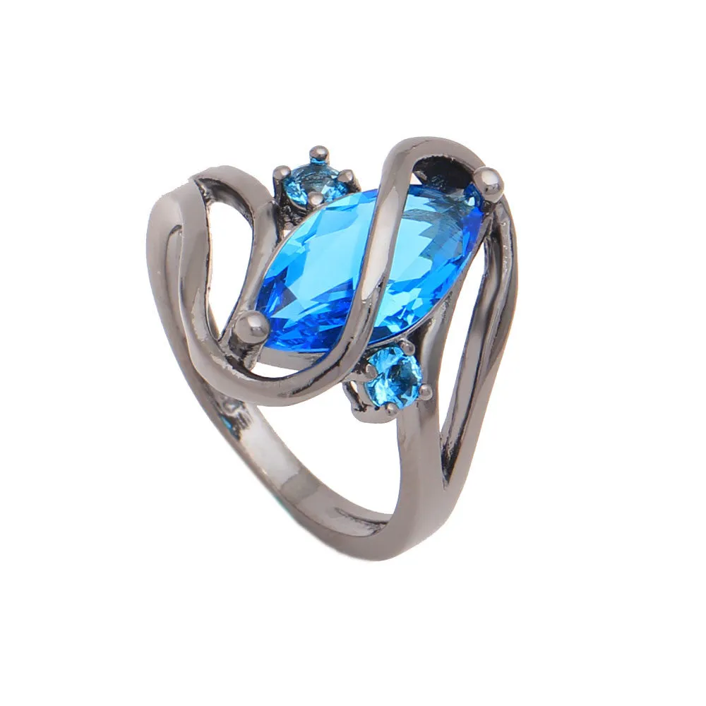 Black Gun Plated Cubic Zirconia Ring