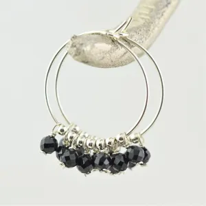 Black Spinel Gypsy Hoops