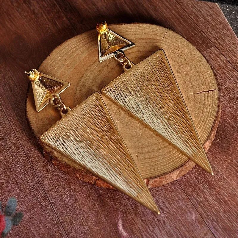 Black Triangle Long Dangle Earring for Women Punk Fashion Gift Ladies Accessories Pendant Earrings Korean Earrings 2023