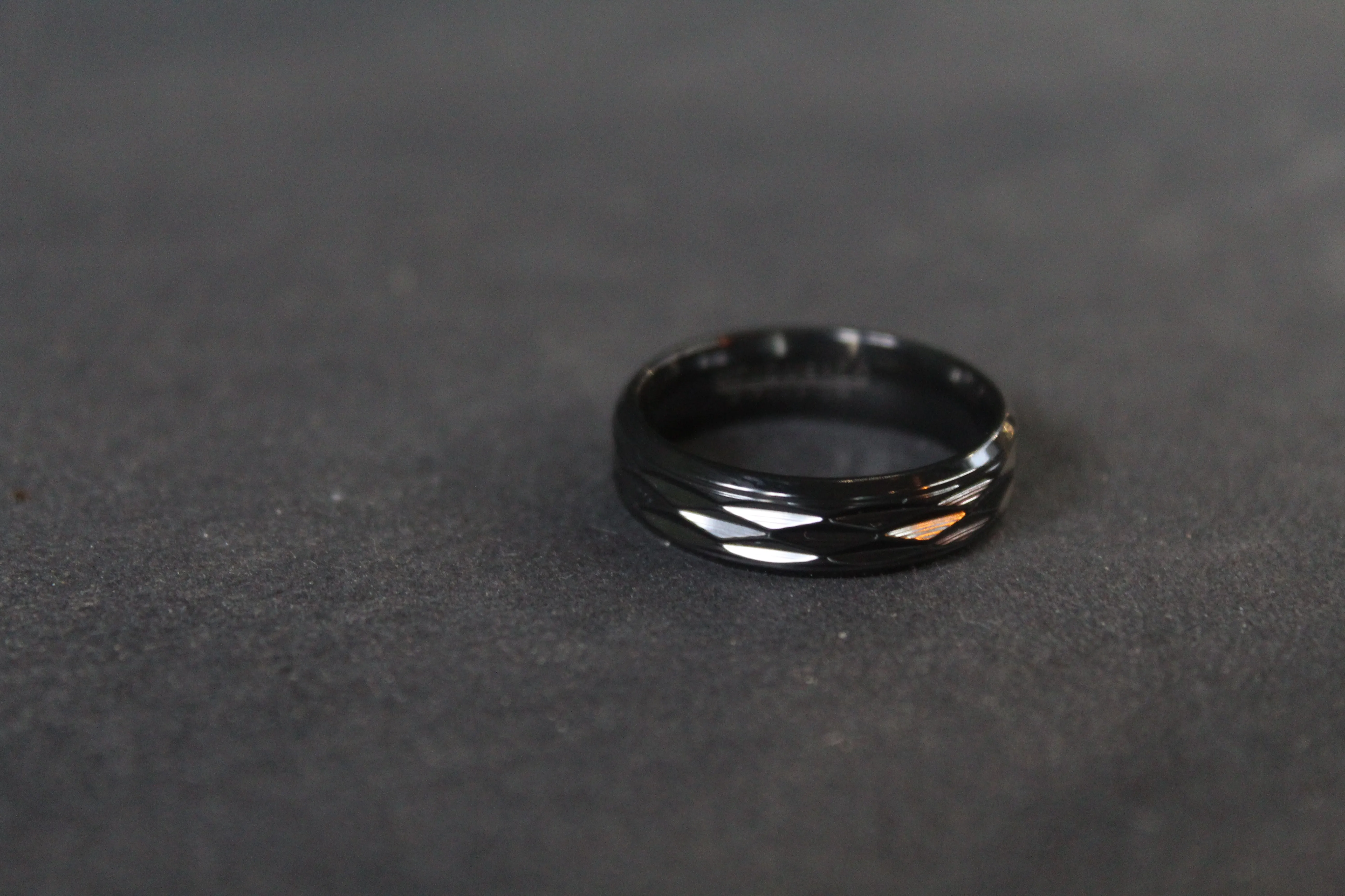 Black Zirconium Ruched Ring