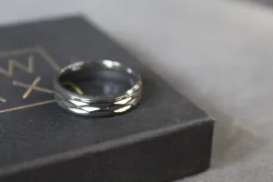 Black Zirconium Ruched Ring