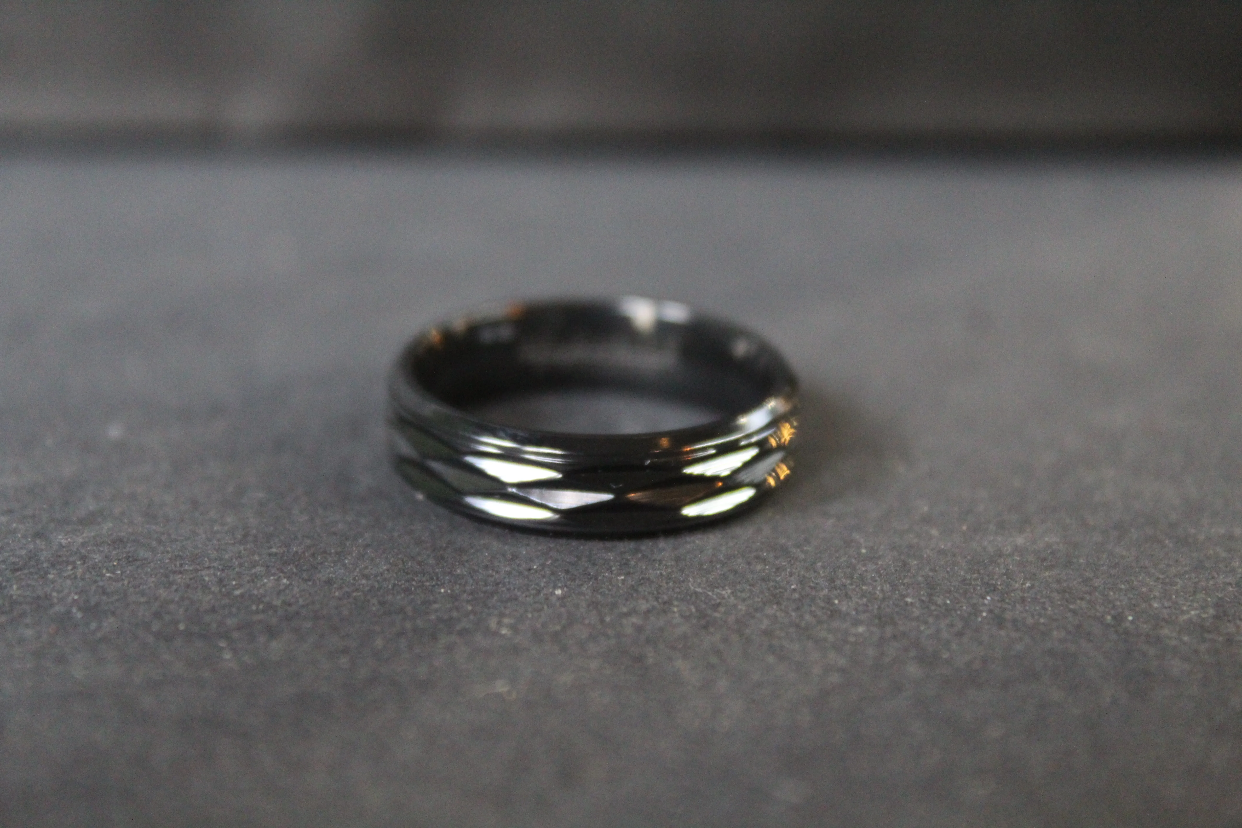 Black Zirconium Ruched Ring