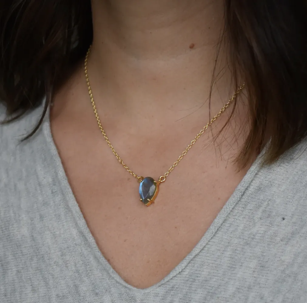 Blake Labradorite Teardrop Necklace