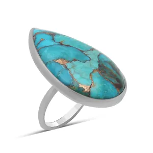 Blue Copper Turquise Silver Rings