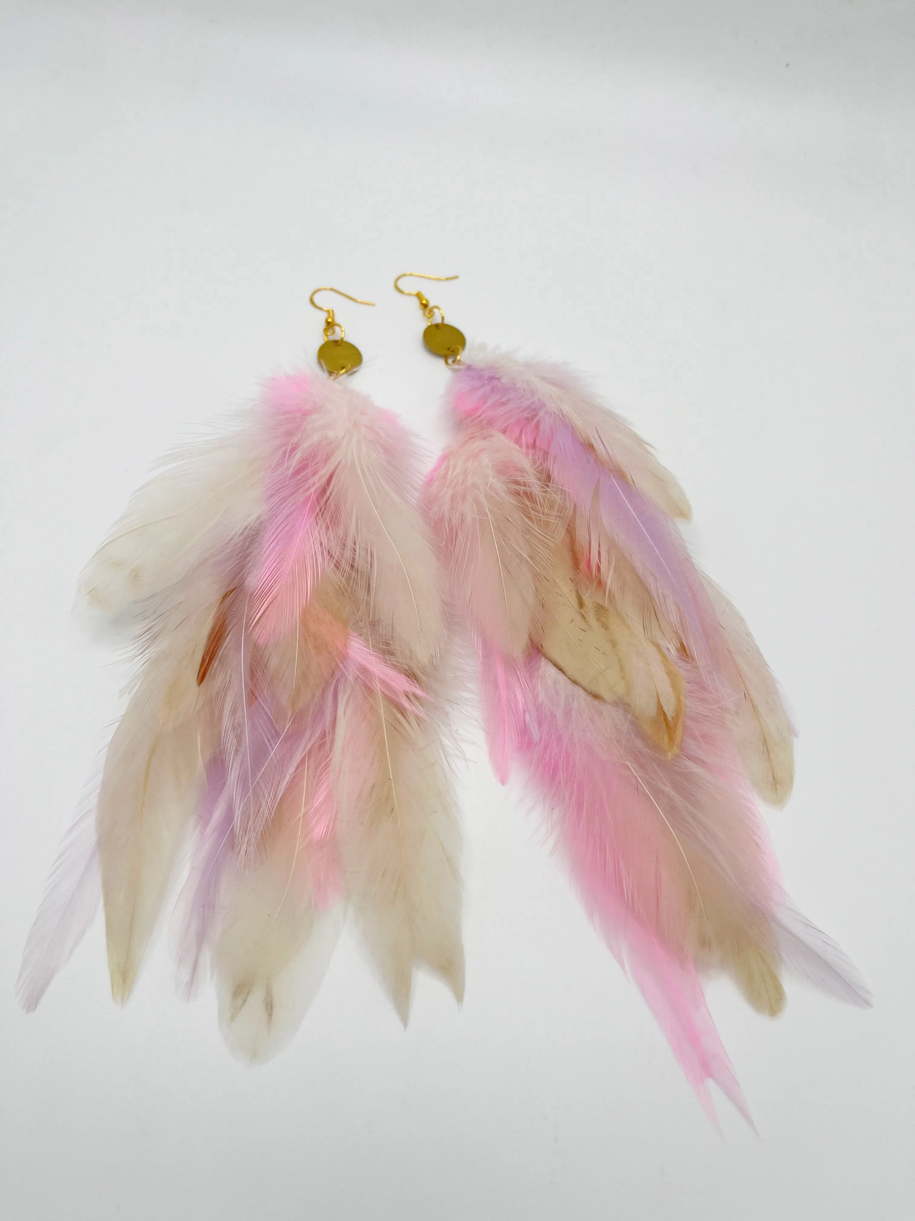 Boho Chic Long Fluffy Feather Earrings - Lavender Mist