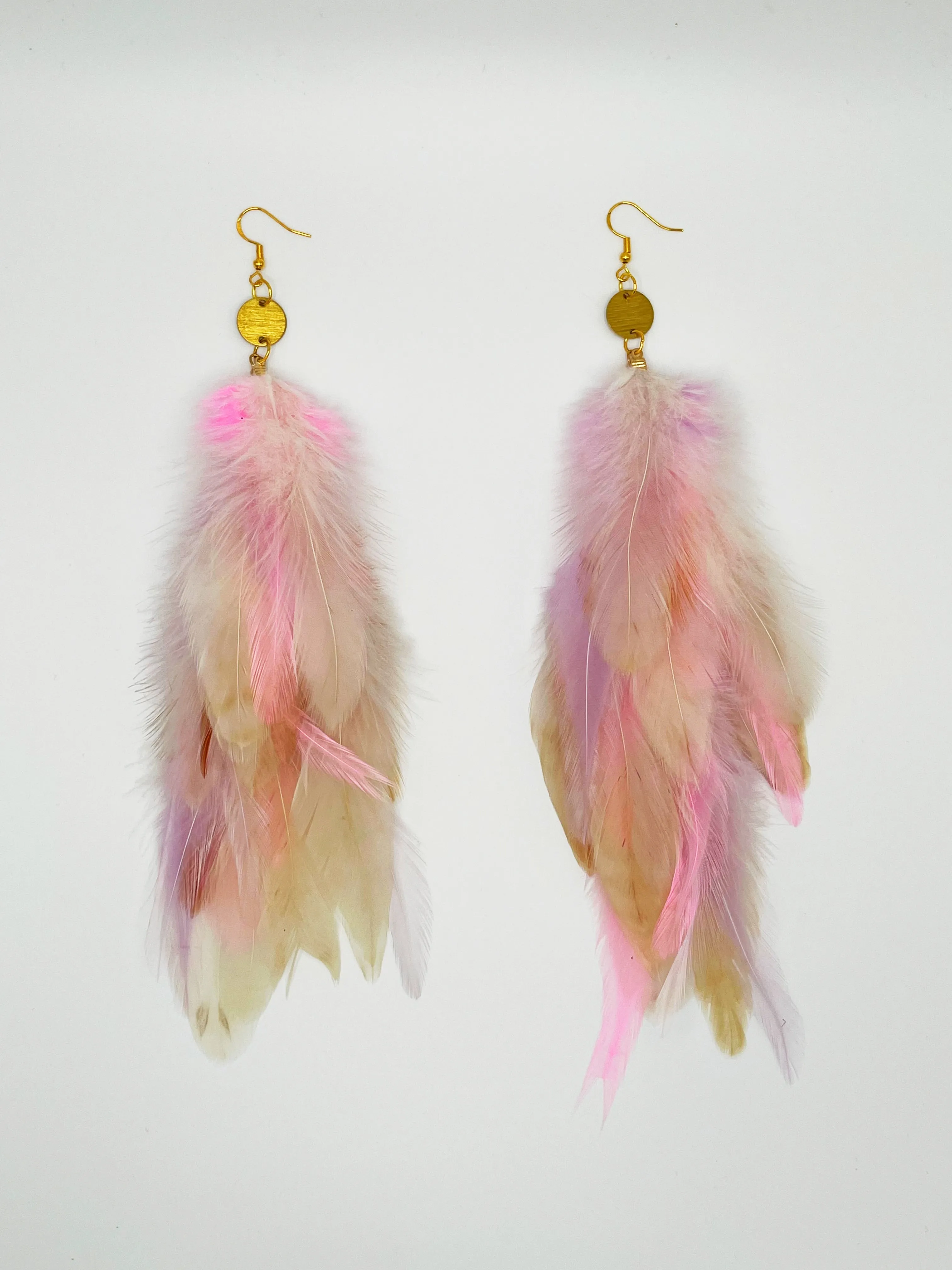 Boho Chic Long Fluffy Feather Earrings - Lavender Mist