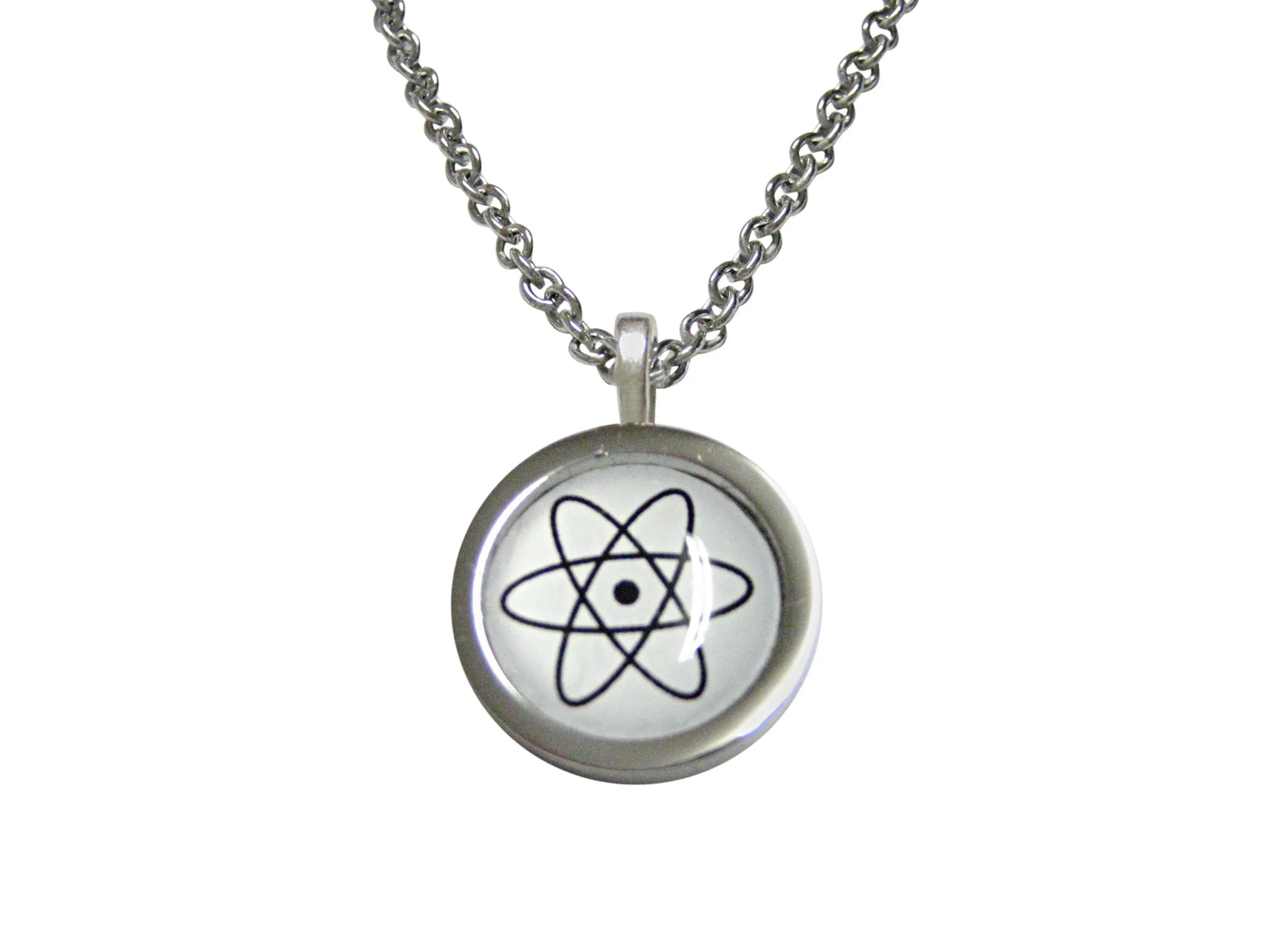 Bordered Atom Pendant Necklace