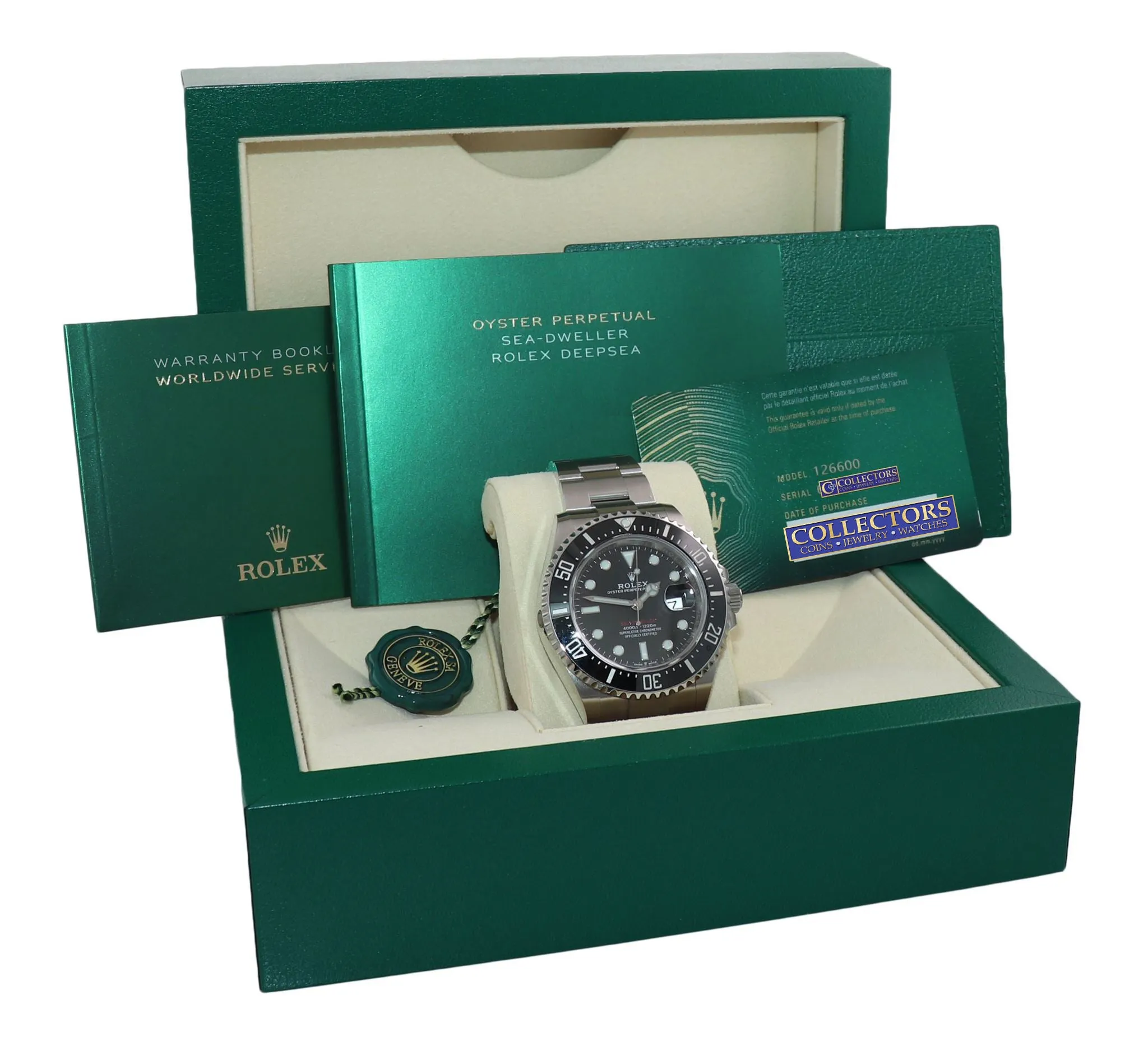 BRAND NEW DECEMBER 2020 PAPERS Rolex Red Sea-Dweller 43mm 126600 Steel Watch