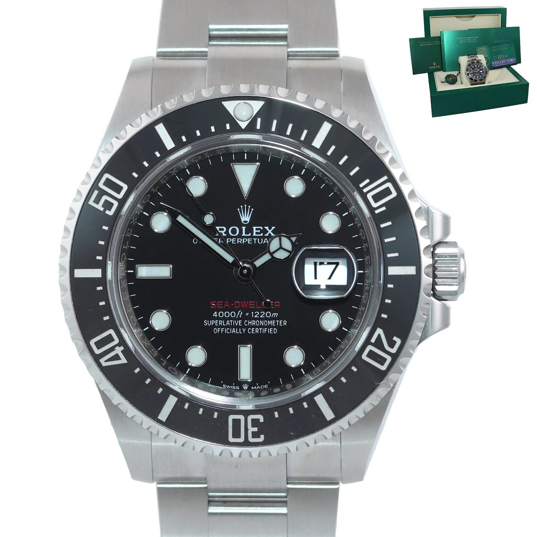 BRAND NEW DECEMBER 2020 PAPERS Rolex Red Sea-Dweller 43mm 126600 Steel Watch