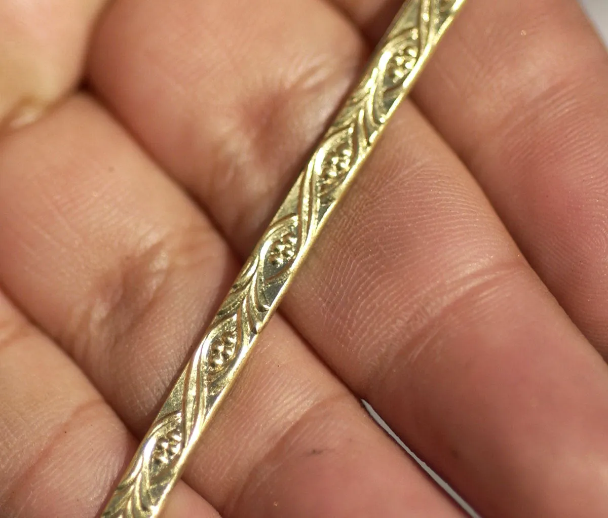 Brass Ring Stock Shank 4mm plus Vines Textured Metal Cane Wire - Rings Bracelets Pendants Metalwork