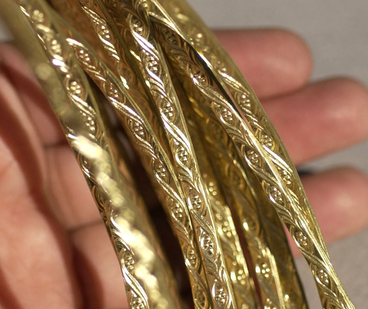 Brass Ring Stock Shank 4mm plus Vines Textured Metal Cane Wire - Rings Bracelets Pendants Metalwork