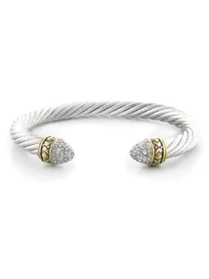 Briolette Pavé  Large Wire Cuff Bracelet