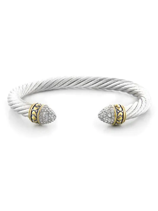 Briolette Pavé  Large Wire Cuff Bracelet