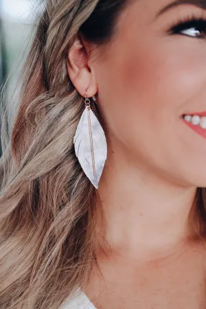 Brooklyn Feather Earrings - Grey