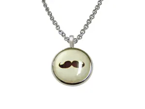 Brown Hipster Mustache Pendant Necklace