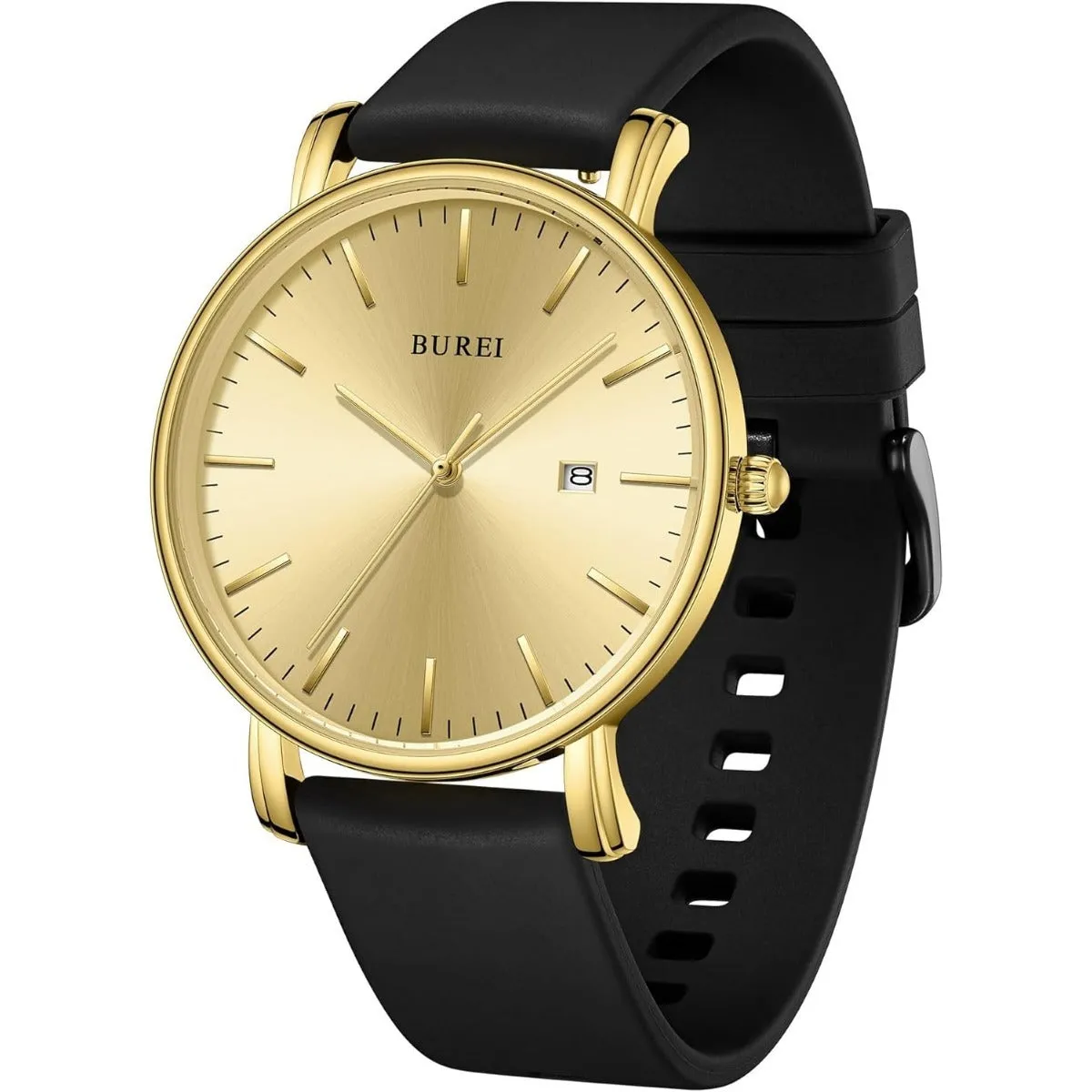 BUREI Men Watches Fashion Minimalist Analog Calendar Quartz Waterproof Watches for Men Women Student.