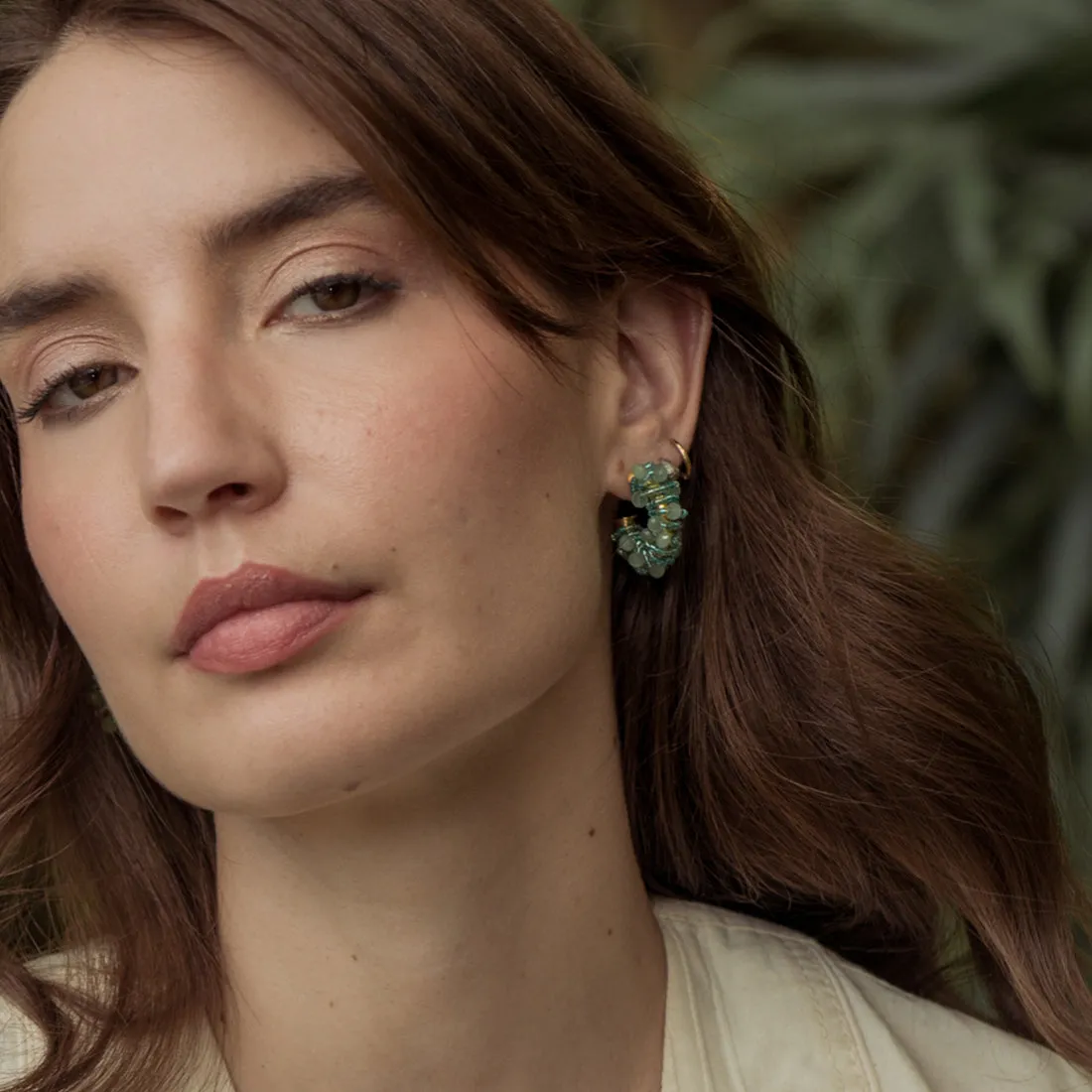 C Hoop beaded earrings