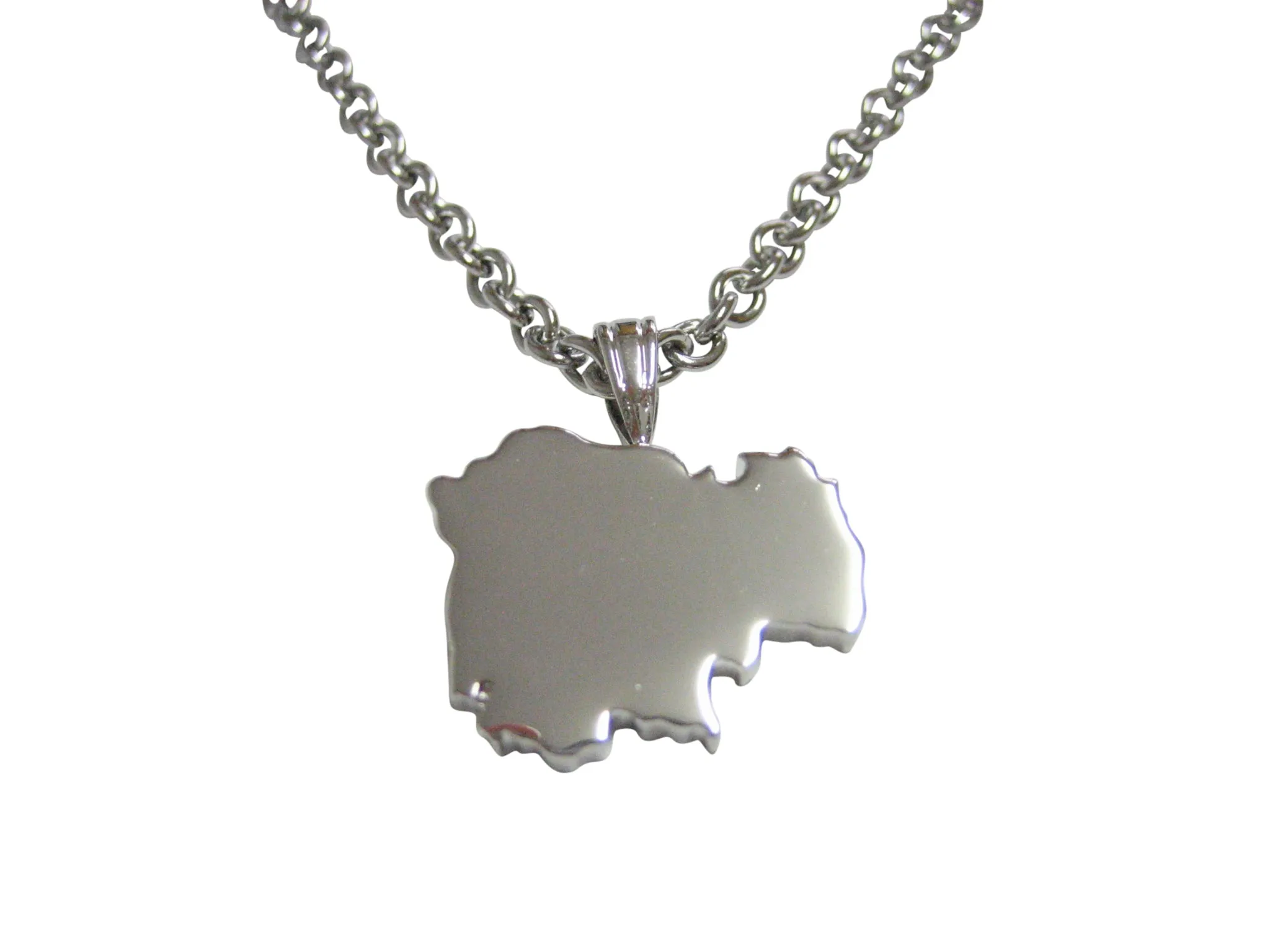 Cambodia Map Shape Pendant Necklace