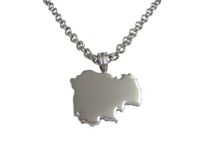 Cambodia Map Shape Pendant Necklace