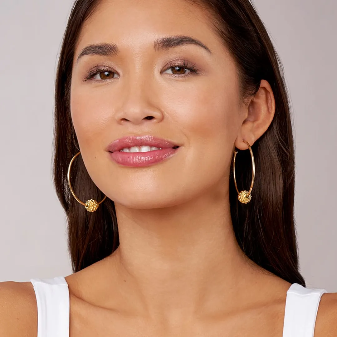 Caviar Gold Medium 18K Gold Caviar Ball Hoop Earrings