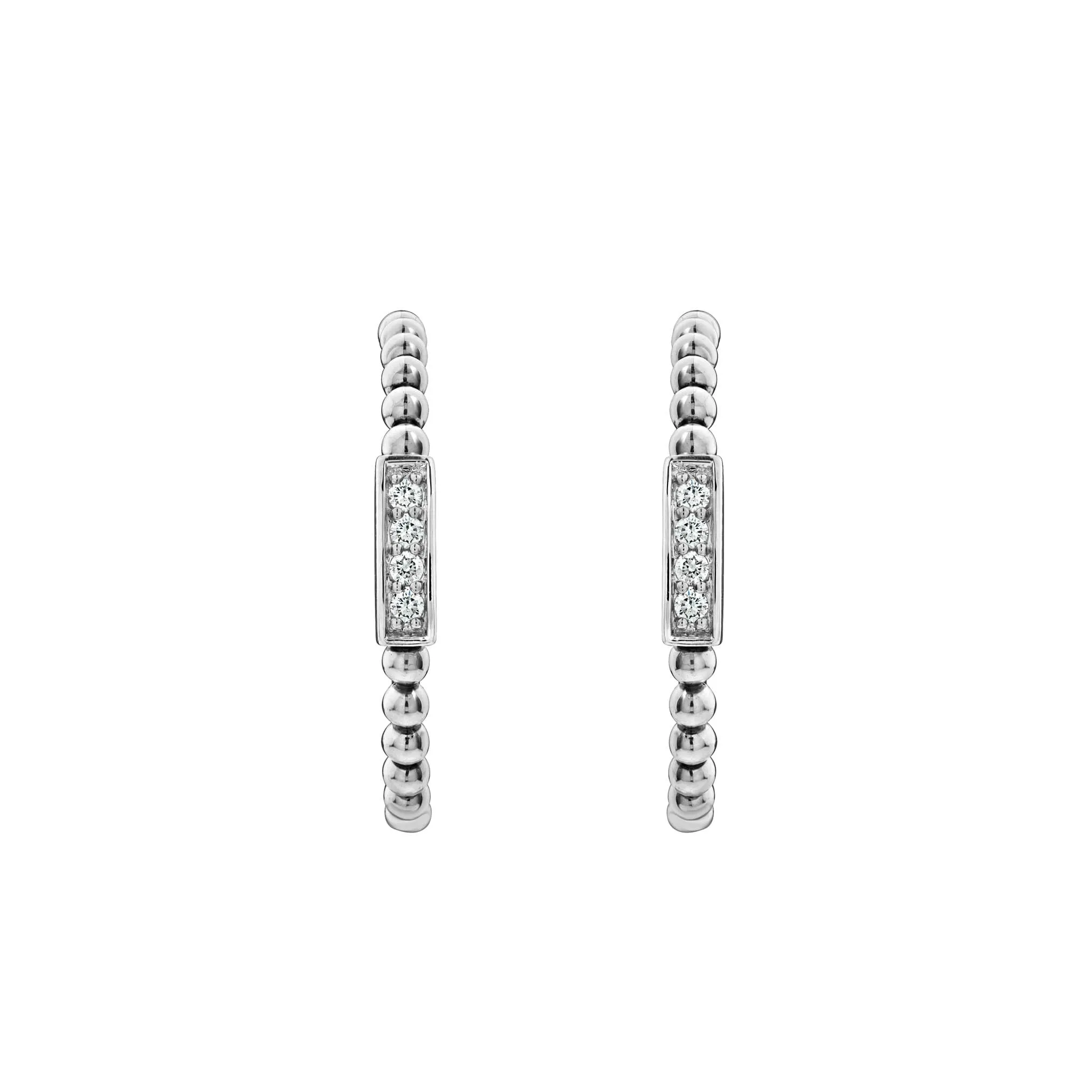 Caviar Spark Beaded Diamond Hoop Earrings