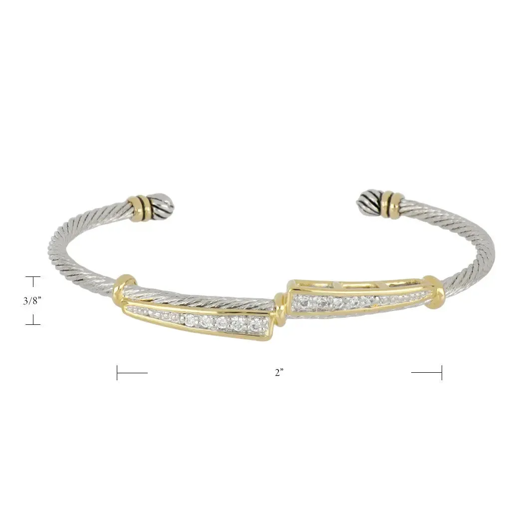Celebration Petite Pavé - Dual Channel Wire Cuff Bracelet