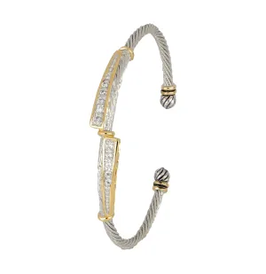 Celebration Petite Pavé - Dual Channel Wire Cuff Bracelet