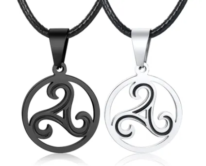Celtic Triskelion Stainless Steel Pendant Necklace