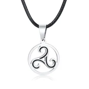 Celtic Triskelion Stainless Steel Pendant Necklace