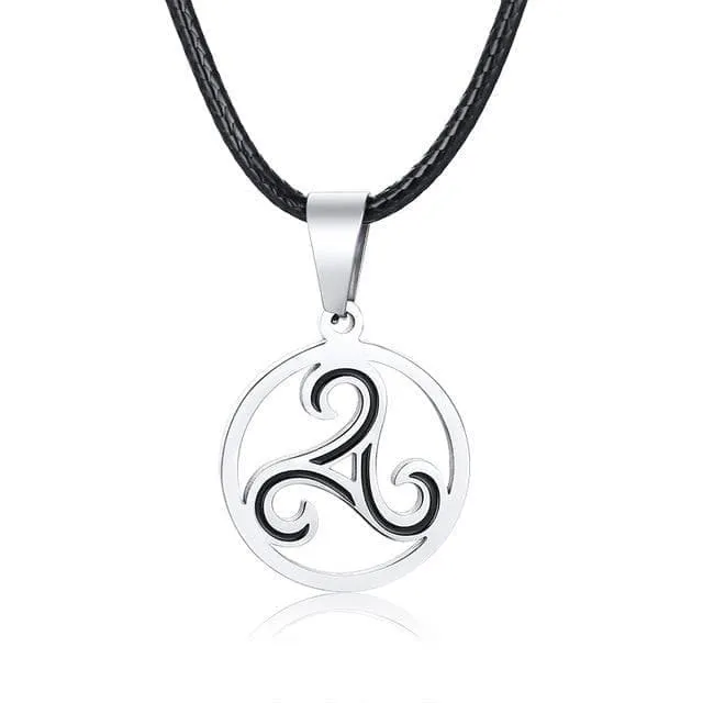 Celtic Triskelion Stainless Steel Pendant Necklace