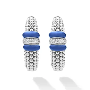 Ceramic Caviar Diamond Hoop Earrings