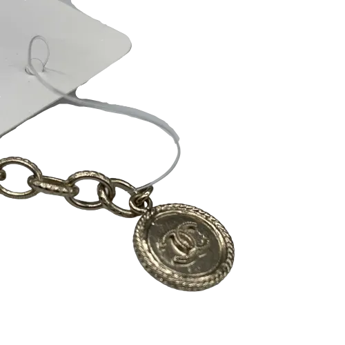 CHANEL - CC Chain Link Gold Tone Leather Bracelet - New w/ Tags