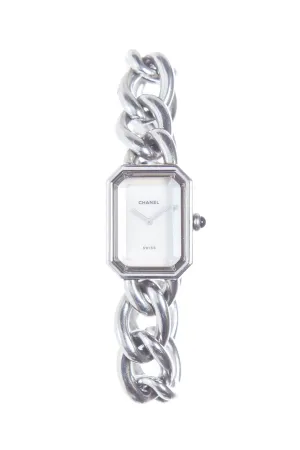 Chanel Silver and Mother of Pearl Premiere Chaine Gourmette Watch