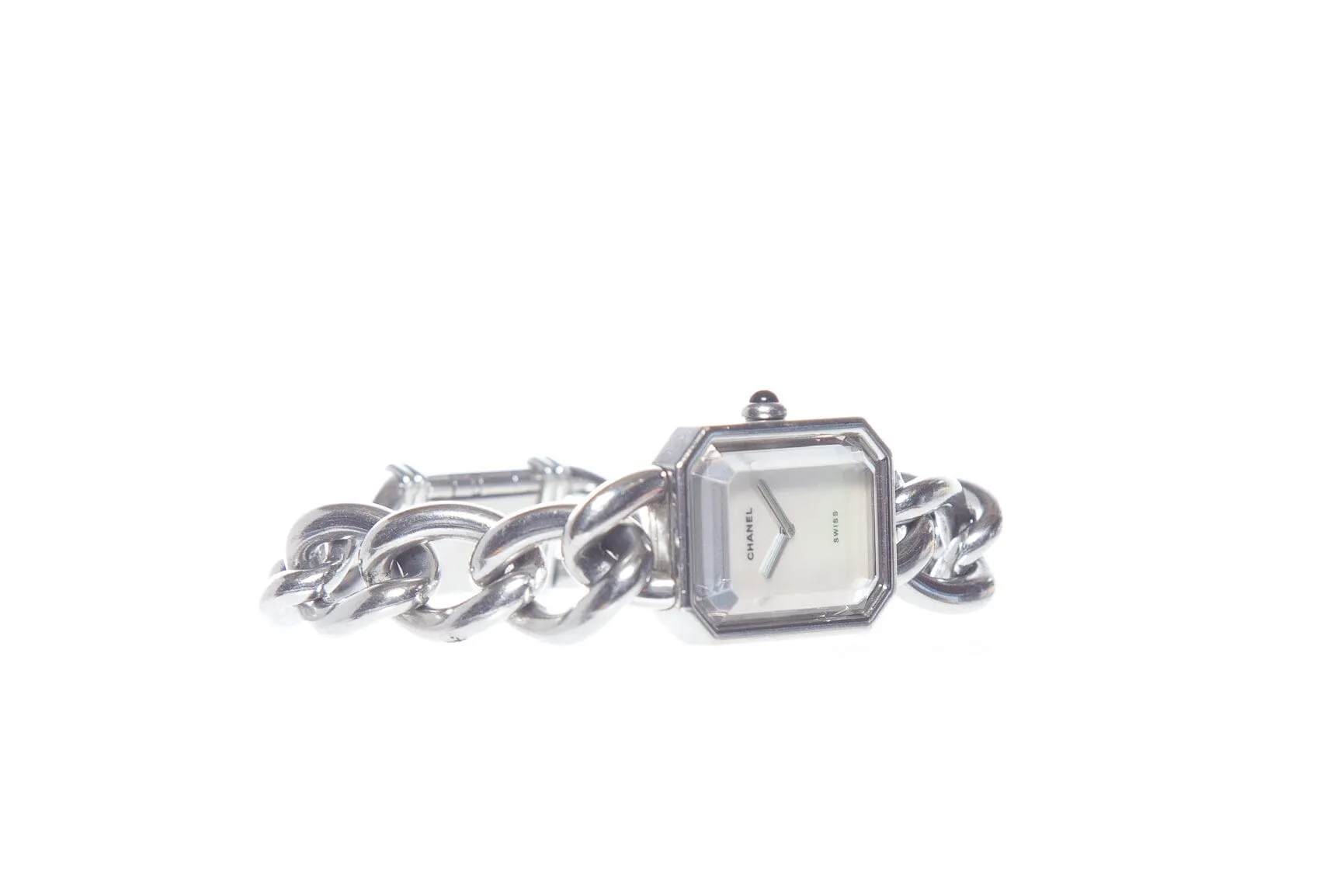 Chanel Silver and Mother of Pearl Premiere Chaine Gourmette Watch